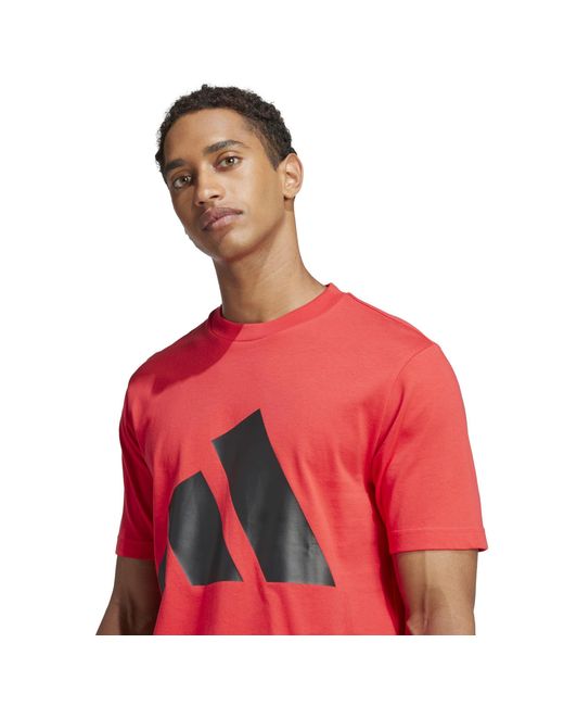 Adidas Red Essentials Big Logo T-shirt for men