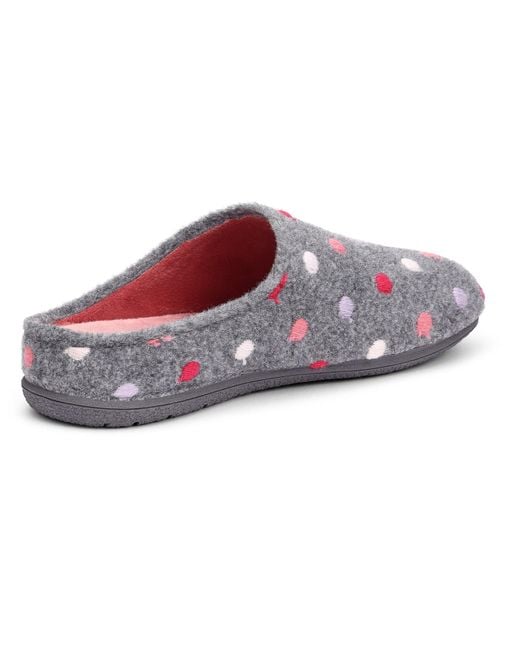 Hotter Gray Dotty Slippers