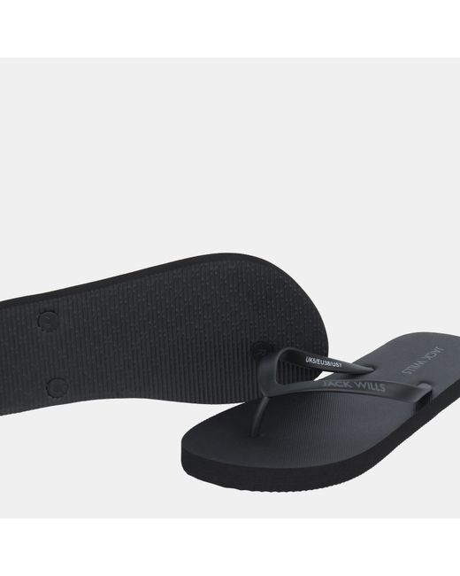 Jack Wills Black Jw Flop Flip Flops