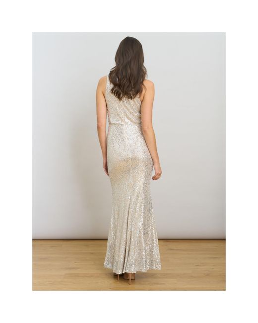 Gina Bacconi Gray Terri Sequin Maxi Dress