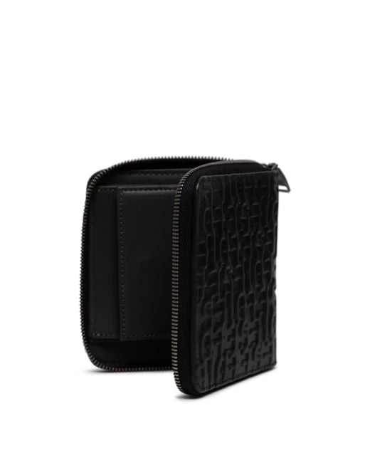 DIESEL Black Coin Zip Billfold Wallet for men
