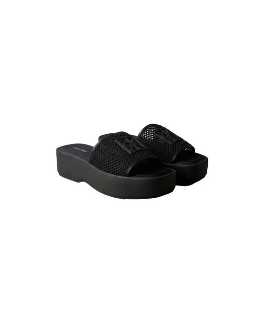 Calvin Klein Black Flatform Sandals