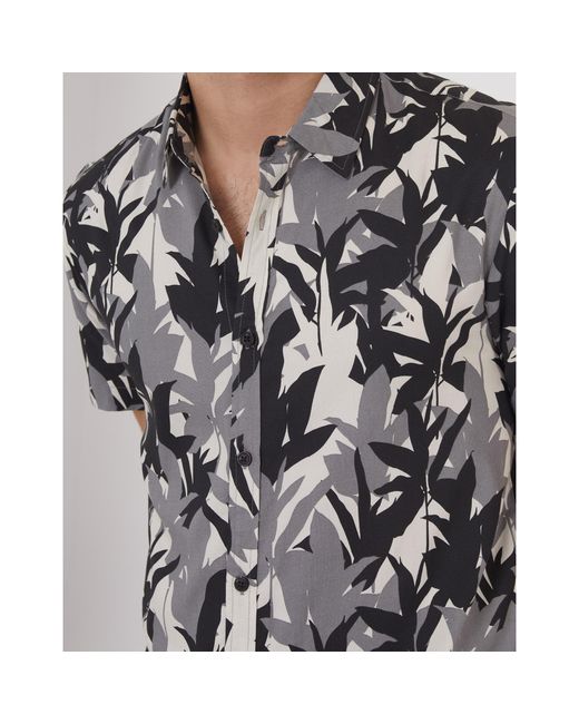 Threadbare Black Short-Sleeve Patterned Shirt for men