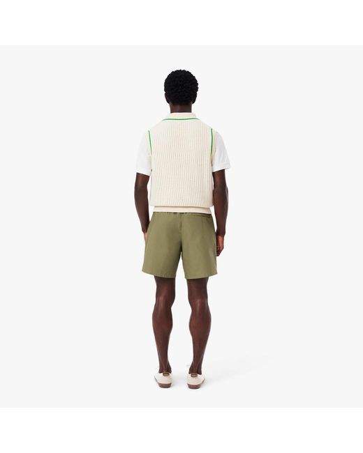 Lacoste Green Relaxed Fit Poplin Shorts for men