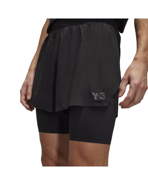 Y-3 Black Running Shorts + Tights for men