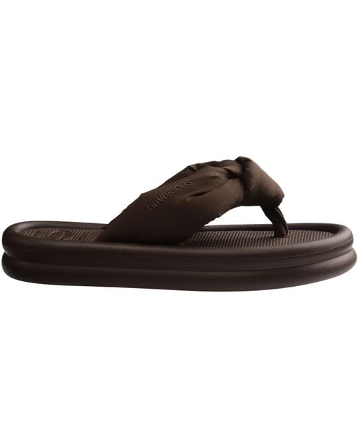 Havaianas Brown Over Puffed Up Flip Flops