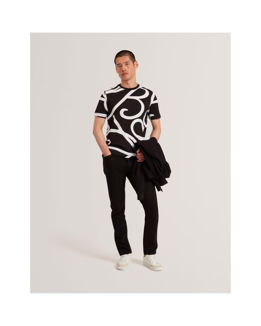 Ted Baker Blue Embroidered Arch T Shirt for men