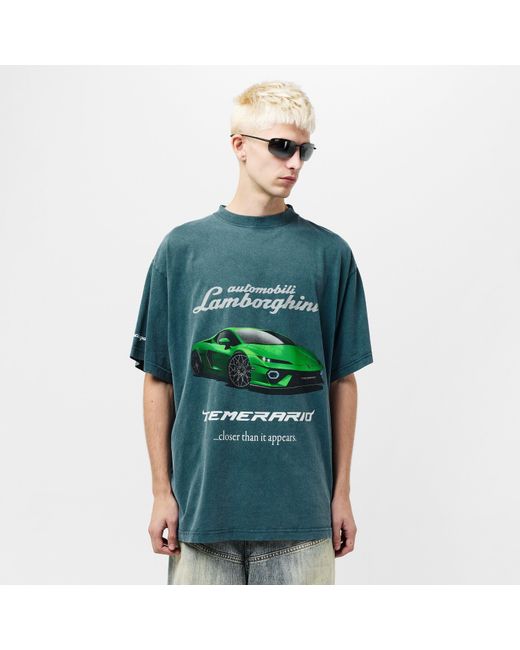 Balenciaga Green Lamborghini Oversized T-Shirt for men