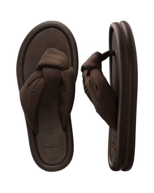 Havaianas Brown Over Puffed Up Flip Flops