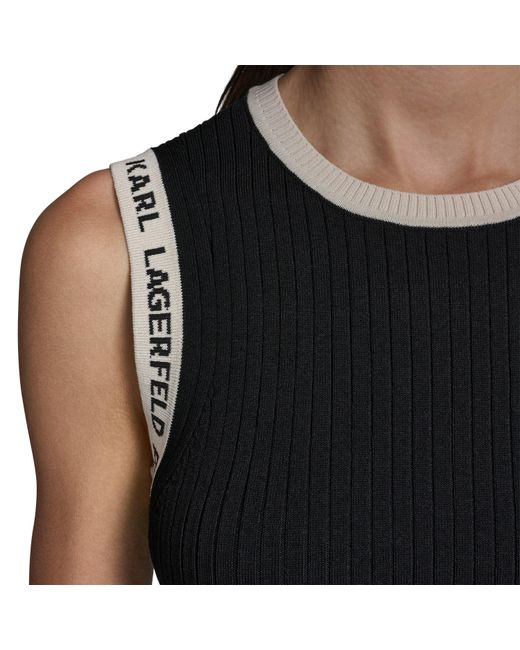 Karl Lagerfeld Black Sportswear Knitted Top