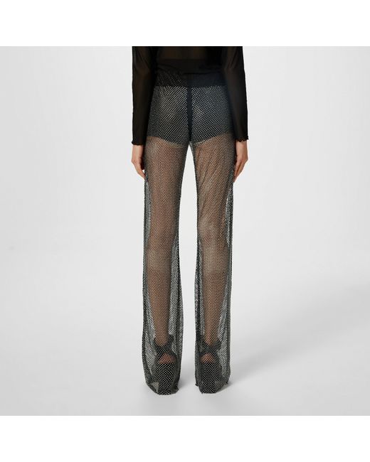 HUGO Black X Bella Poarch Slim-Fit Glitter-Mesh Trousers