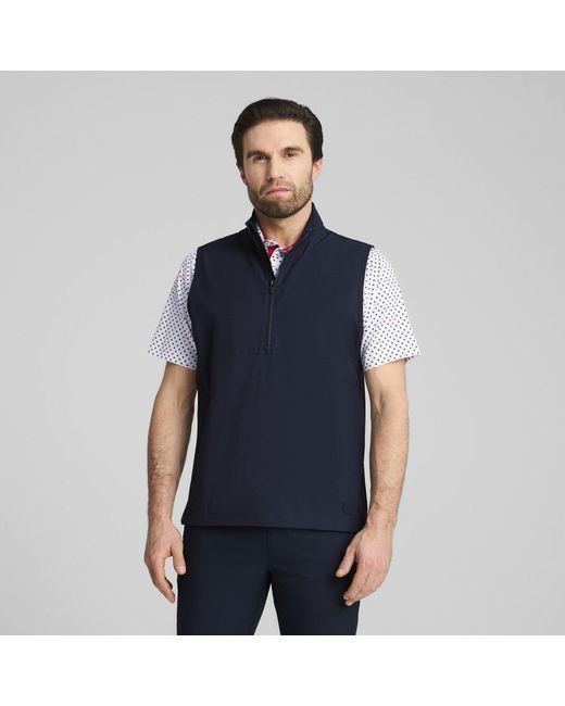 PUMA Blue Ripguard Sleeveless Performance Polo Shirt for men