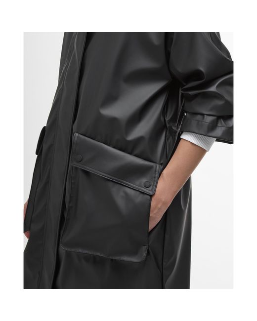 Barbour Black Atlas Hooded Long Sleeve Knee Length Rain Anorak