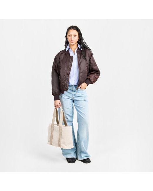 HUGO Natural Faux-Shearling Tote Bag With Logo Straps