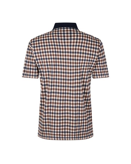 Aquascutum Black Checked Polo for men