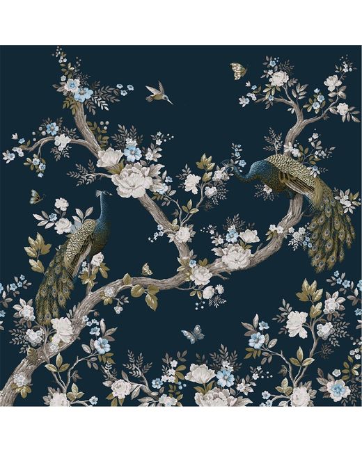 Laura Ashley Blue Belvedere Midnight Fixed Size Mural