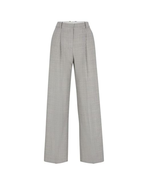 Boss Gray Tanity 10260288 01 Straight Leg Trousers