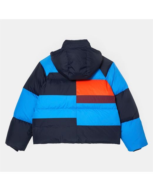 Lacoste Blue Oversized Removable Hood Puffer Jacket