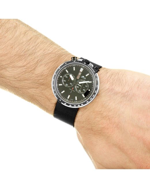 Lotus Black Stainless Steel Sports Analogue Quartz Watch for men