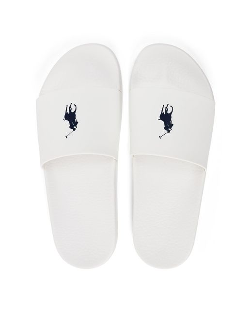 Polo Ralph Lauren White Pool Slides for men