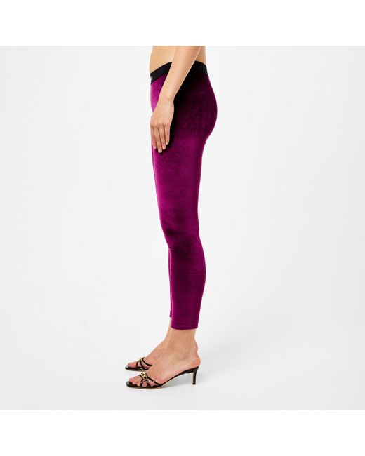Tom Ford Purple Velour Signature Leggings