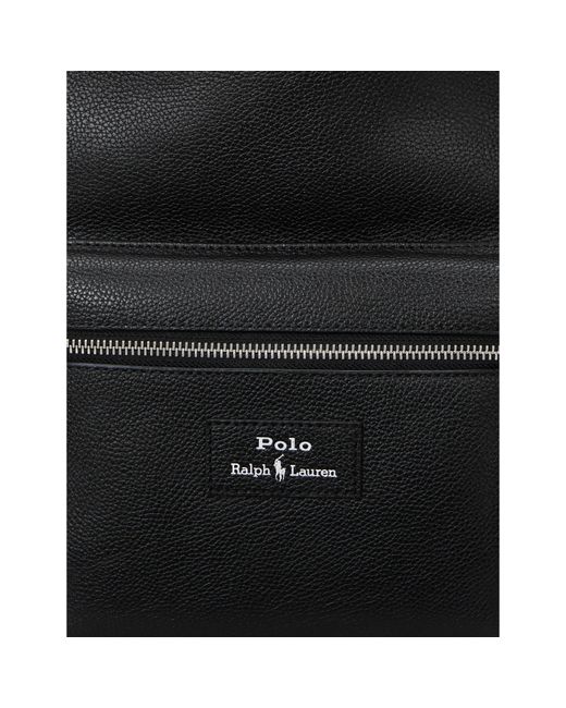 Polo Ralph Lauren Black Pebble Leather Dome Backpack