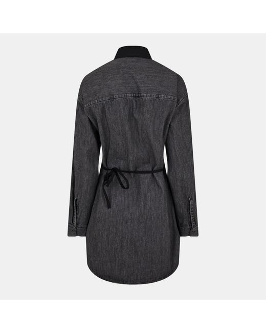 DIESEL Black Structured Button-Down Shirt Dress