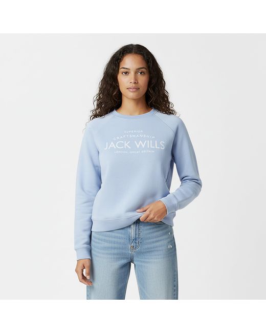 Jack Wills Blue Hunston Graphic Crew Neck Sweatshirt