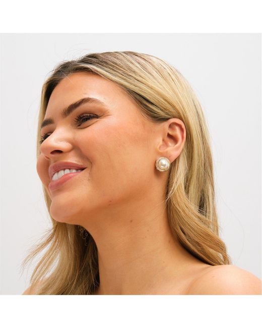 Jon Richard Brown Plated Crystal Halo And Pearl Clip Earrings