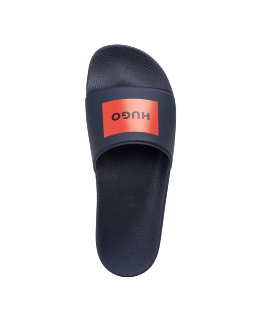 HUGO Blue Iconic Sliders With Logo Detail for men