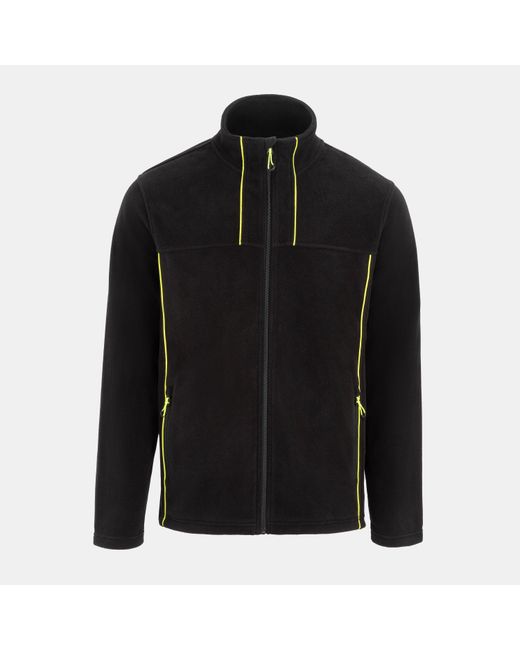 Dunlop Black Micro Fleece Hi-Vis Long Sleeve Softshell Jacket for men
