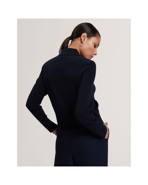 Ted Baker Blue Knitted Zipped Cardigan
