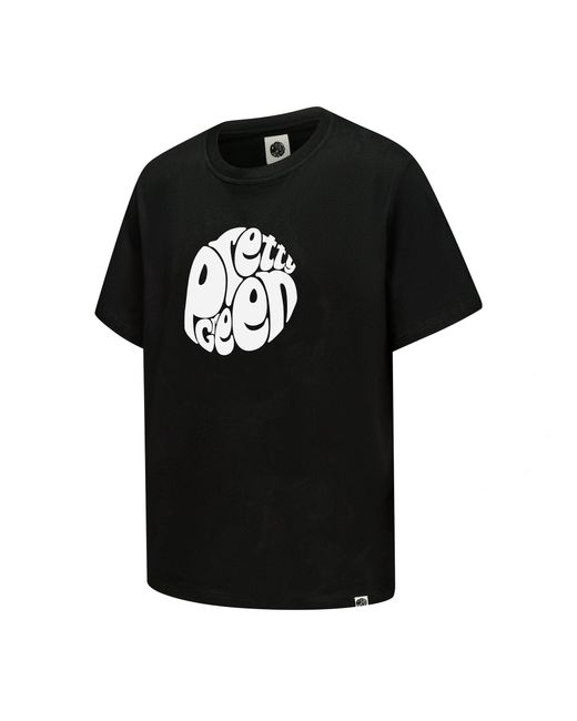 Pretty Green Black Large Logo Tee for men