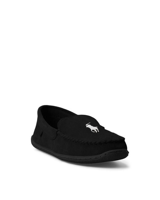 Polo Ralph Lauren Black Brenan Suede Slippers for men