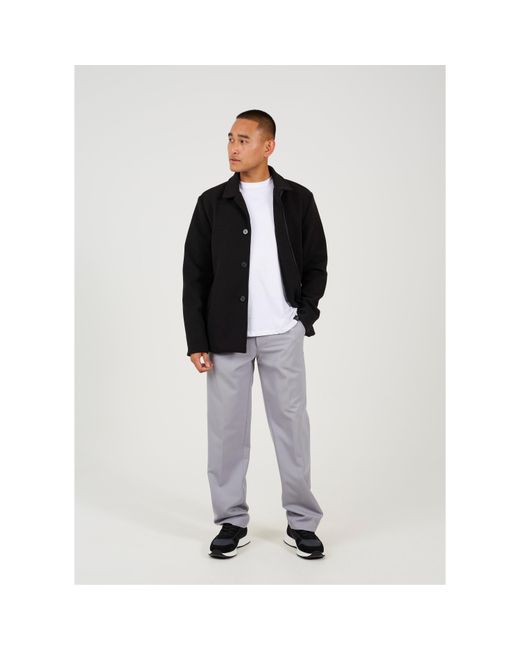 Brave Soul Black Funnel Neck Overcoat for men