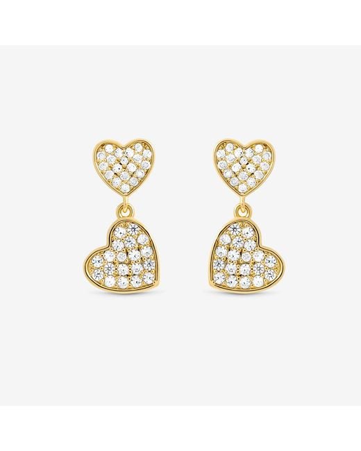 Jon Richard Metallic 18K Plated Micro Pave Heart Earrings