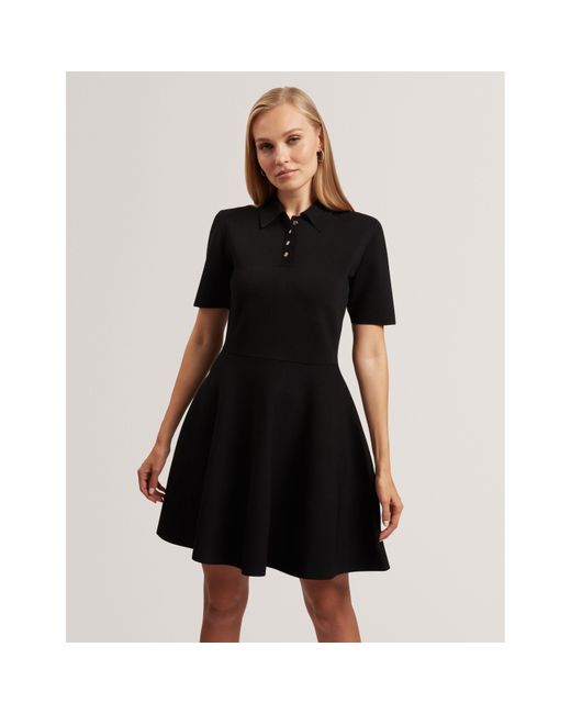 Ted Baker Black Skater Knitted Jumper Dress