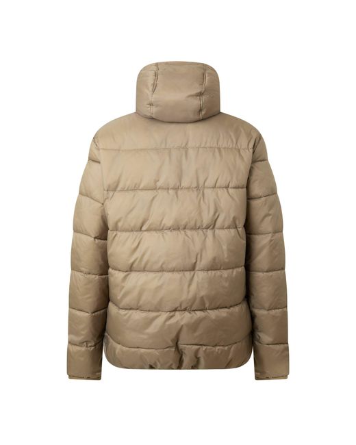 Barbour Natural Bobber Quilted Fixed Hood Short Puffer Jacket for men