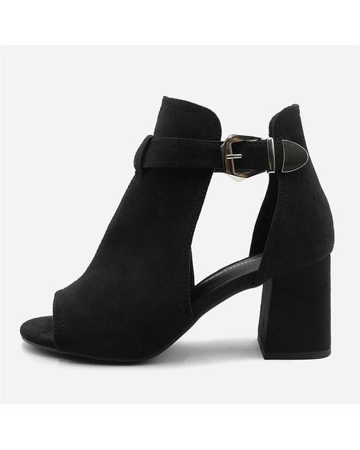 Where's That From Black Wheres Open Toe Block Heels Ladies