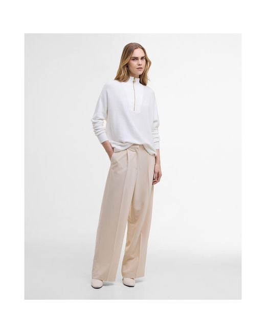Barbour White Lola Knit Jumper