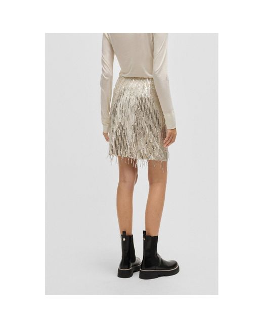 Boss White C_Vinges Mini Skirt