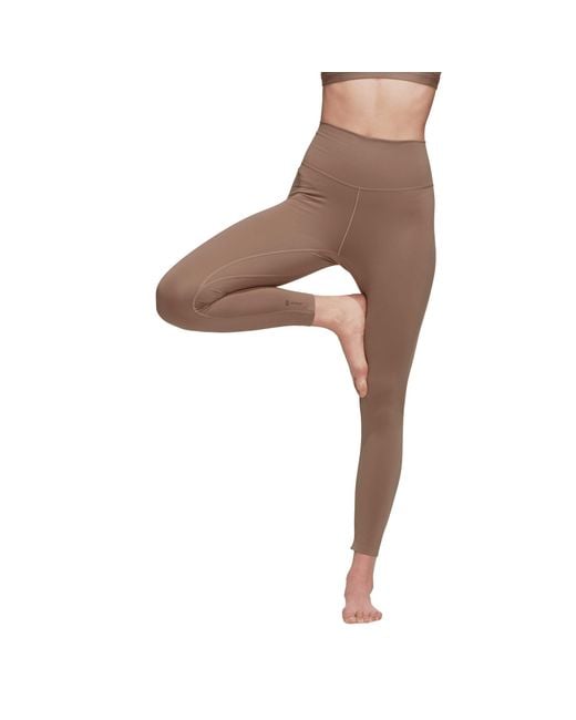 Adidas Brown Yoga Luxe Studio 7/8 Tights