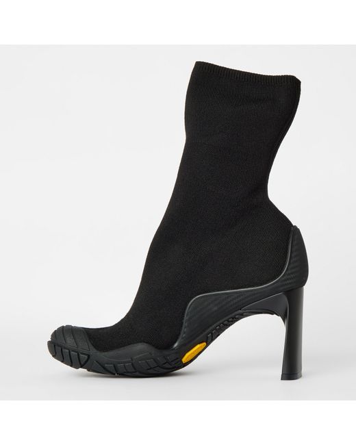 Balenciaga Black Structured Designer Ankle Heeled Boots