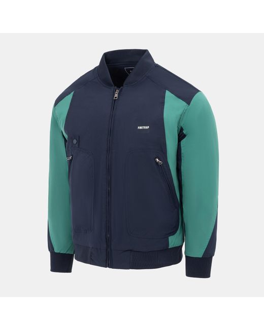 Firetrap Blue Pad Stand Collar Full Zip Long Sleeve Softshell Jacket for men