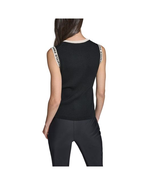 Karl Lagerfeld Black Sportswear Knitted Top