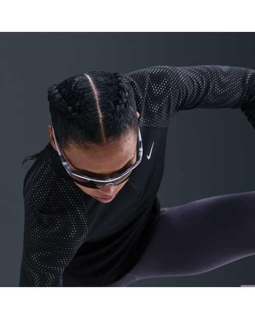 Nike Black T Flash Long Sleeve Running T-Shirt