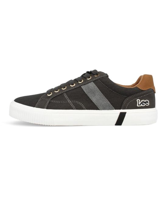Lee Jeans Black Mateo Canvas Low Trainers for men