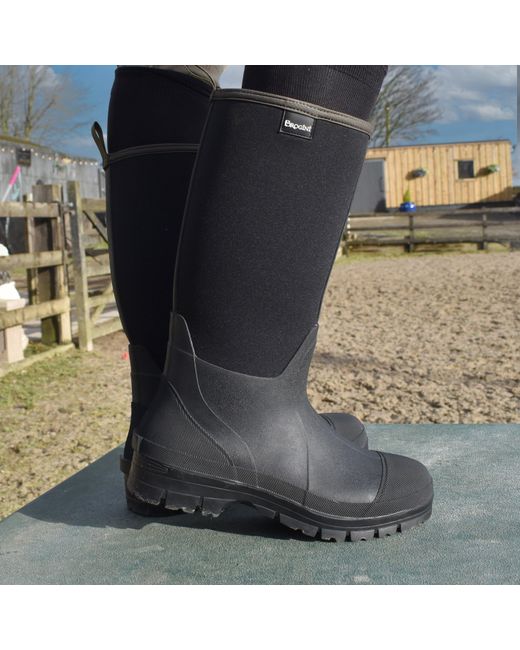 Brogini Black Hawkswick Neoprene Mucking-Out Welly for men