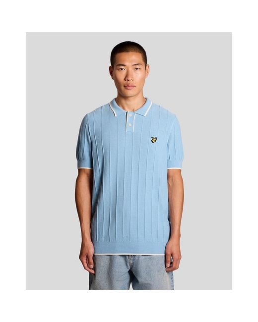Lyle & Scott Blue Short Sleeve Polo Shirt for men