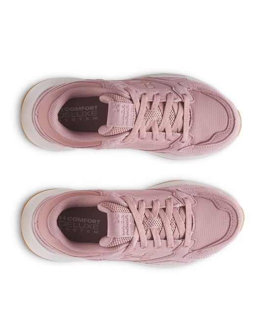 Under Armour Pink Edge Suede Low-Top Trainers